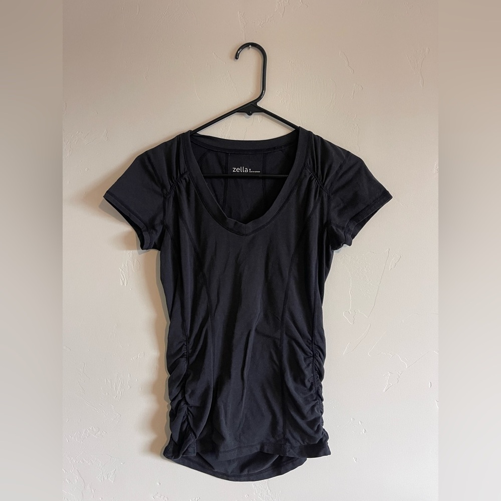 Zella Women's Black Swoop Neck Tee